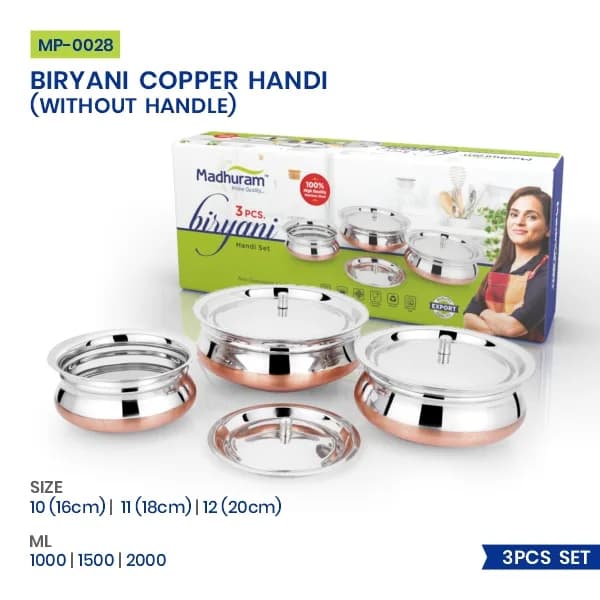 Biryani Copper Handi (Without Handle) — image 1